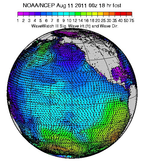 Pacific Wave Model - Hawaii, Mexico, California and Baja