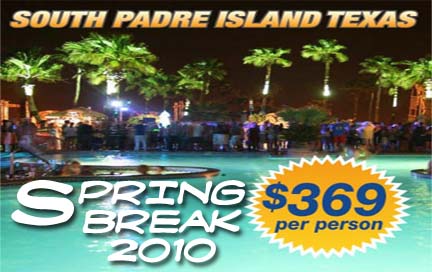 Inertia Tours - Spring Break 2010 Discount Packages to South Padre Island Texas
